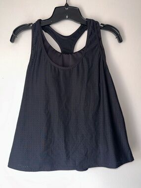 ATHLETA racer back Mesh Tank Top built in bra SMALL